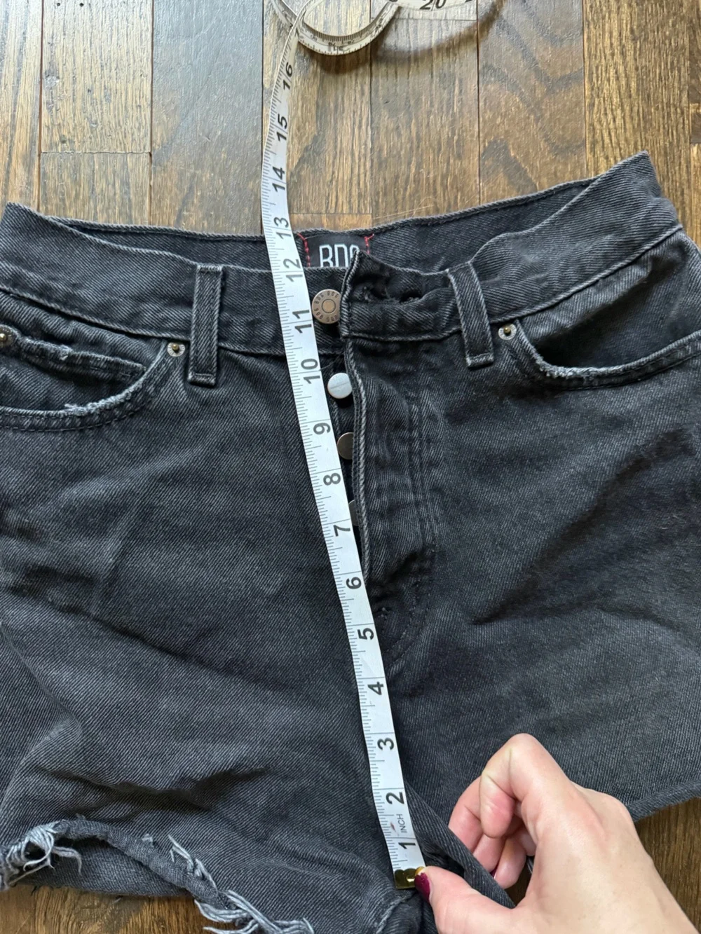 BDG Black Raw Hem Button-Fly Denim Shorts